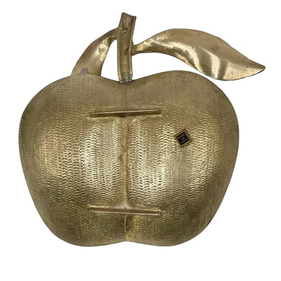 Vintage Brass Dish Apple Shaped Catch All Or Trinket Dish - Picture 4 of 4
